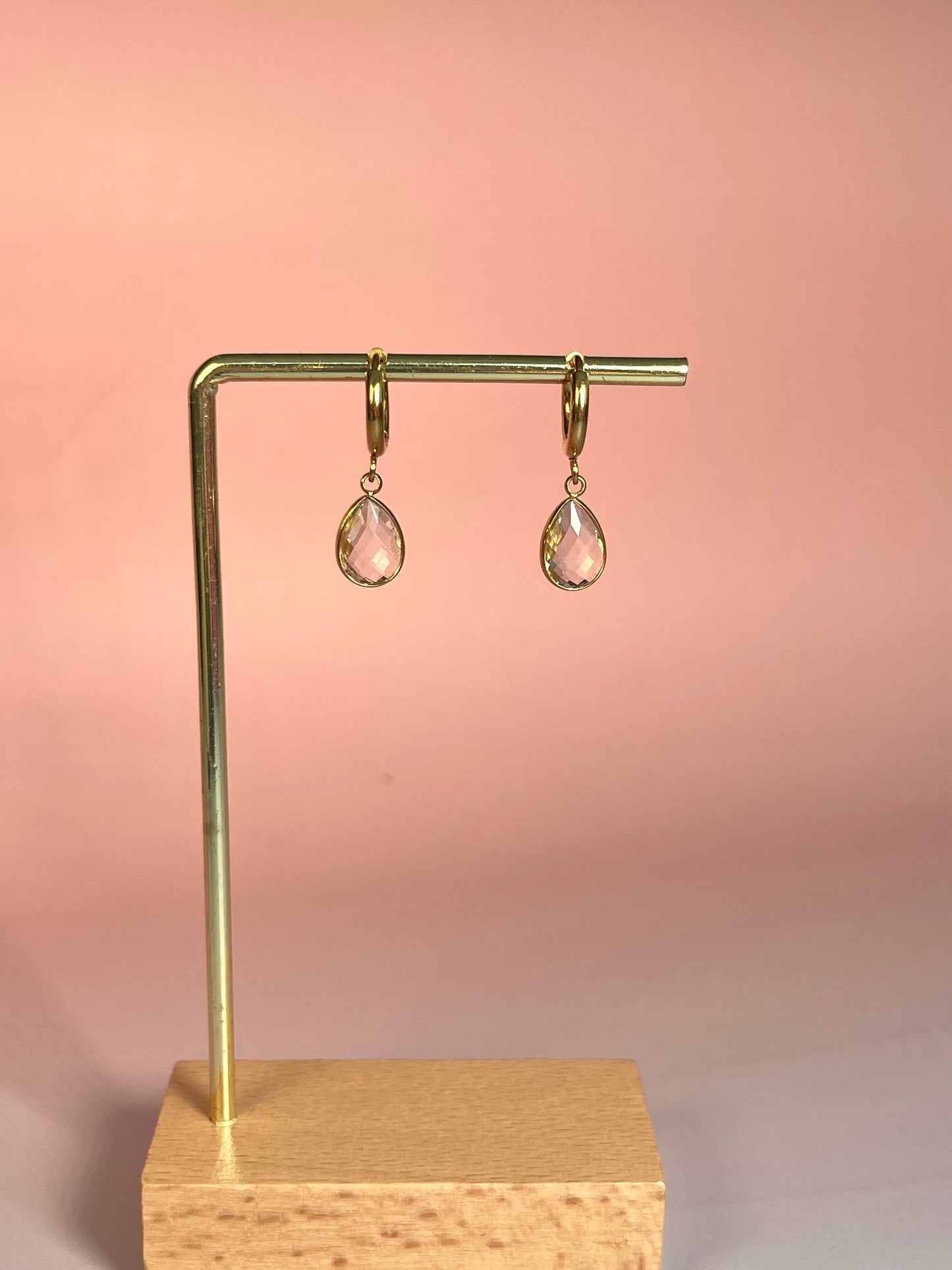 Par pendientes gota cristal