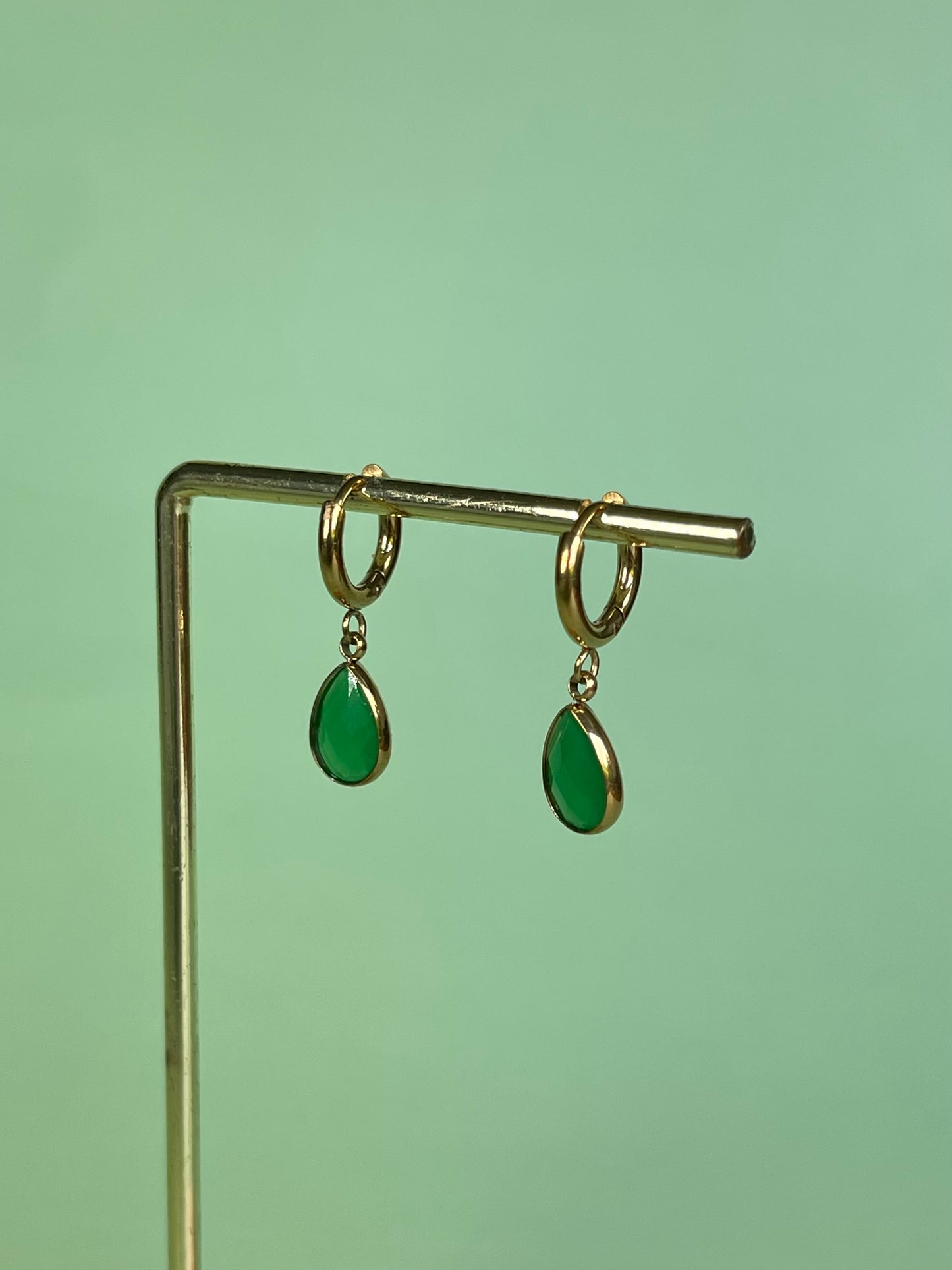 Par de pendientes “Gota Verde”