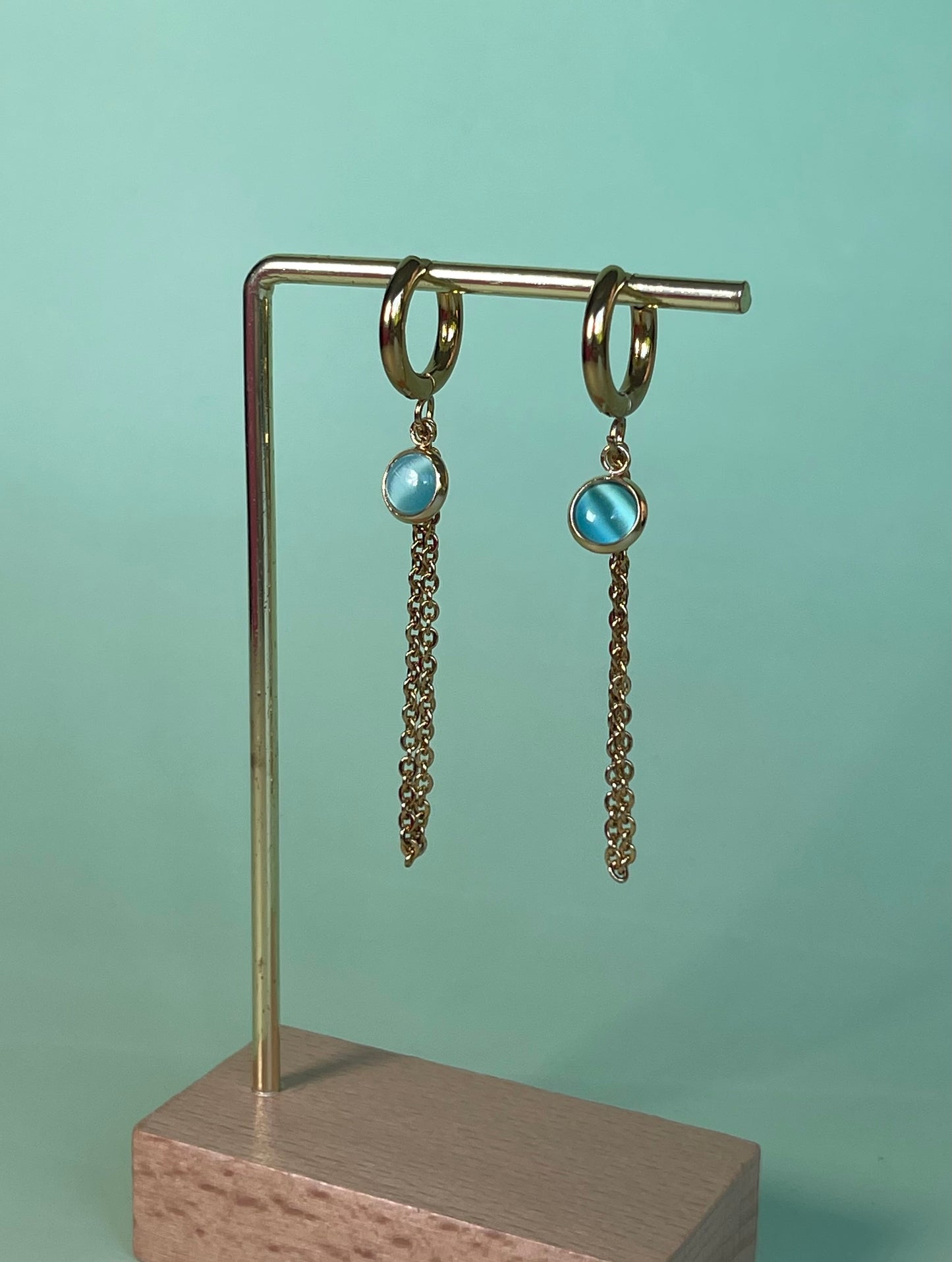 Par de pendientes cadena (dorado)