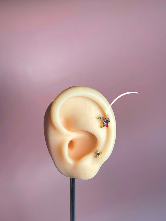Pendiente/piercing luna dorado (unidad)