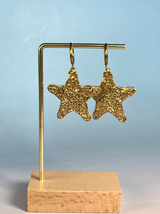 Par de pendientes estrellas grandes