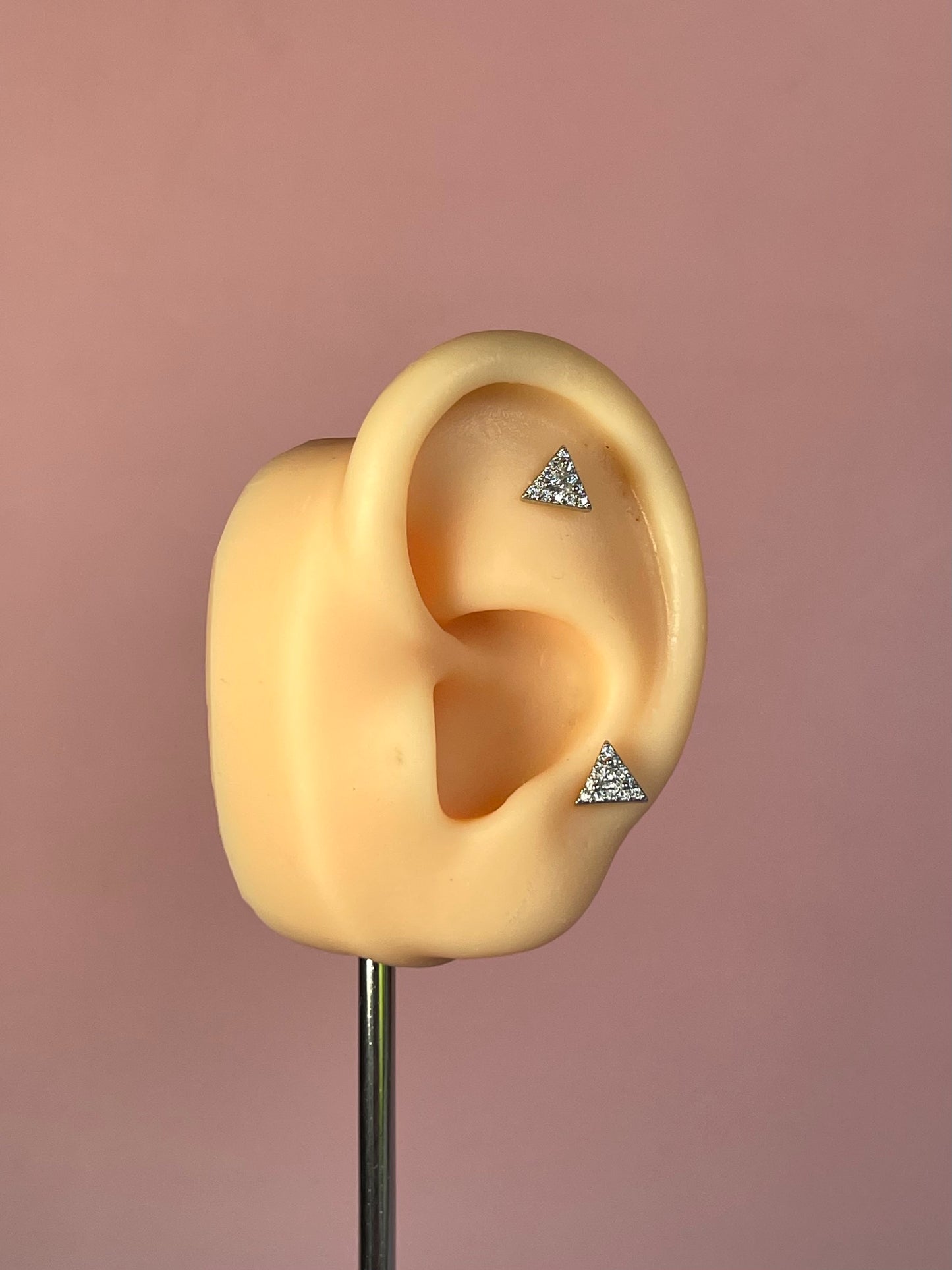 Pendiente/piercing “Triangle” plateado