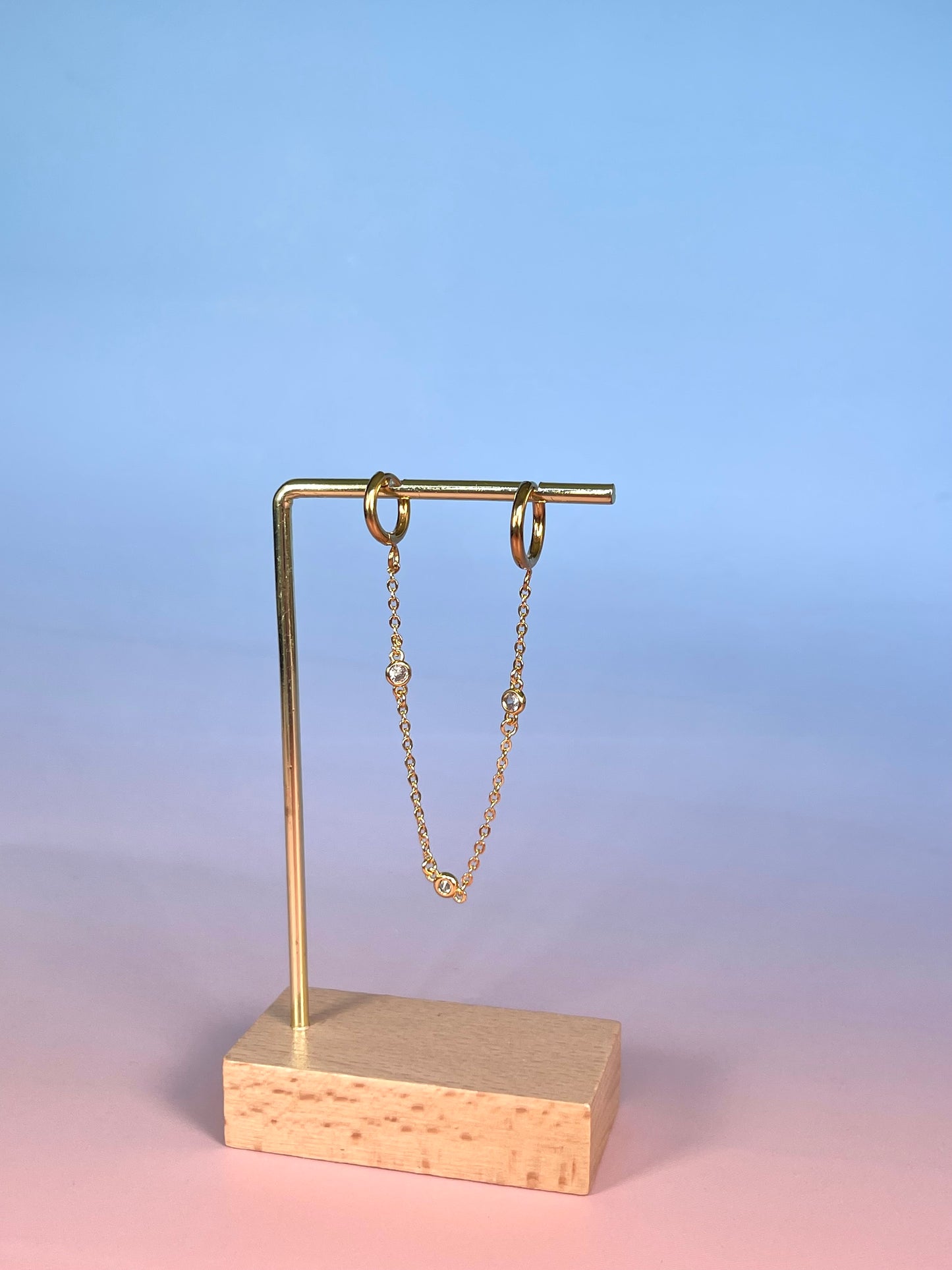 Aros cadena con brillos (unidad)
