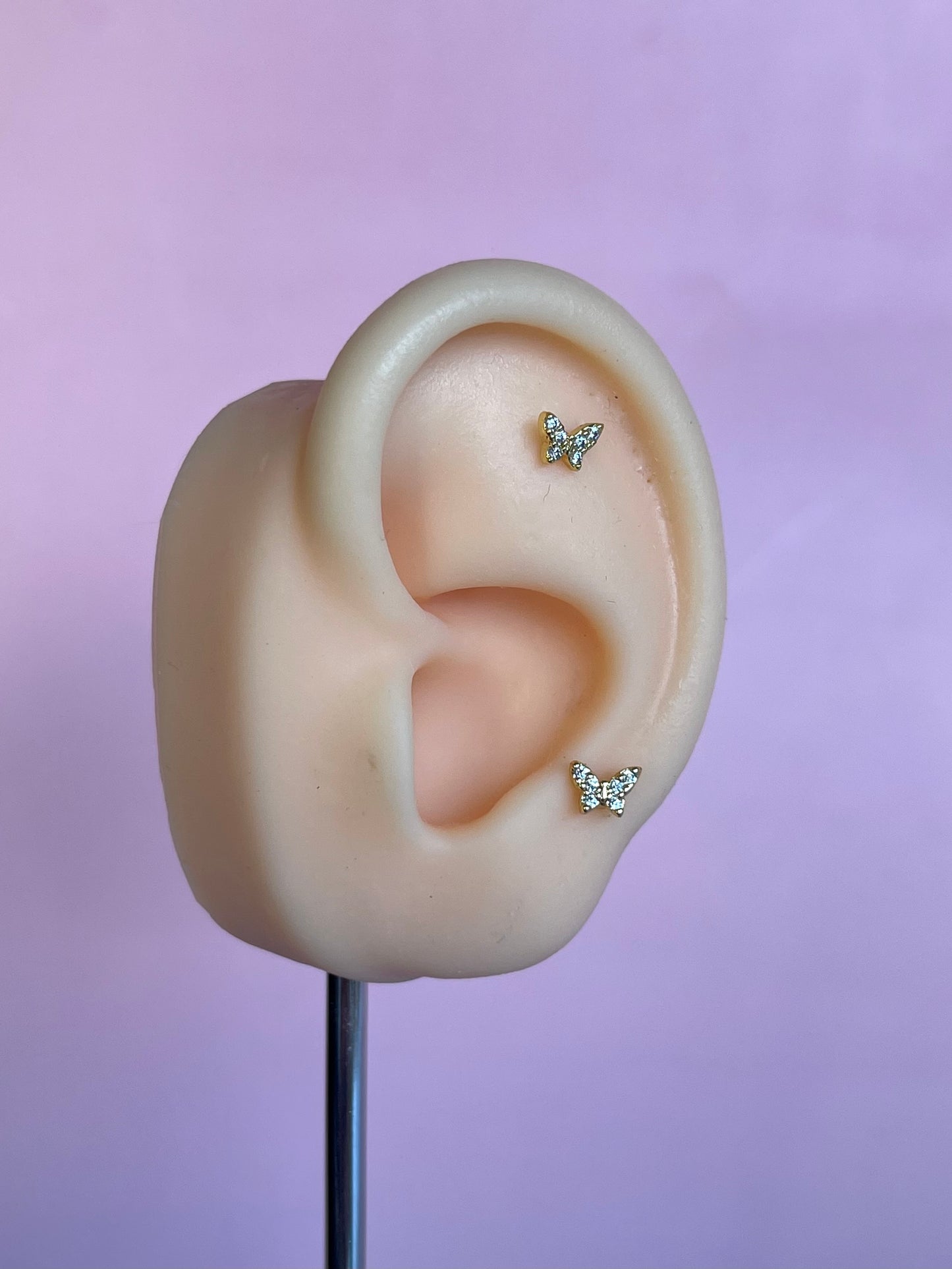 Pendiente/piercing “Butterfly” dorado