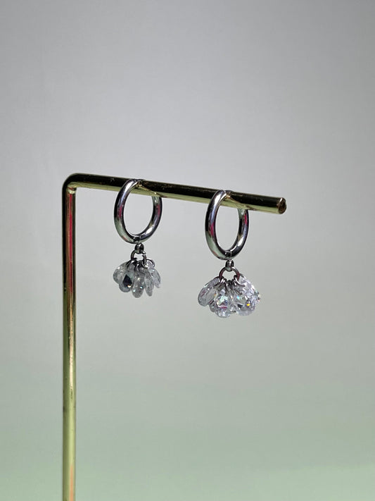 Par de aros plateados brillitos