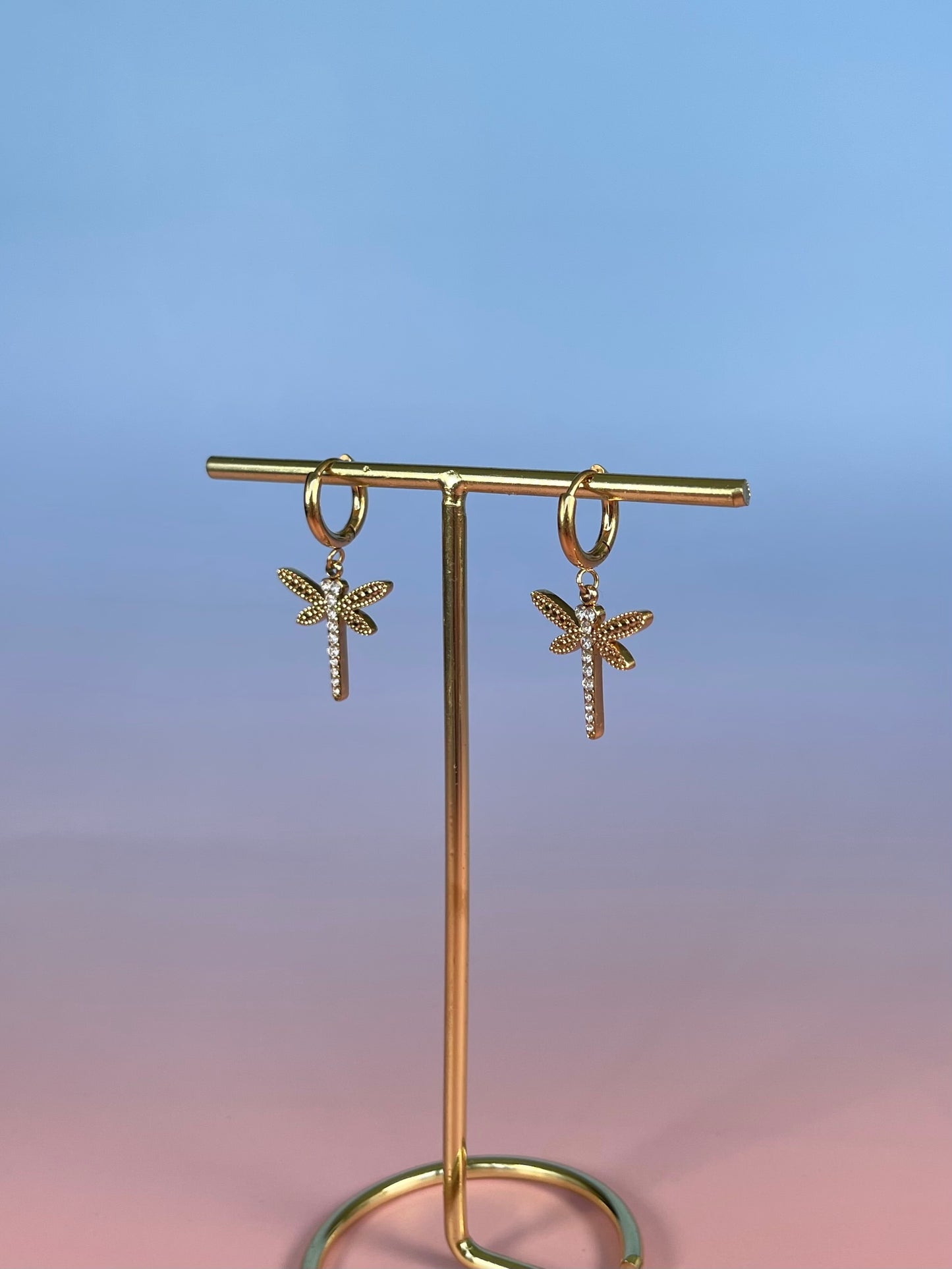 Par de aros libélulas