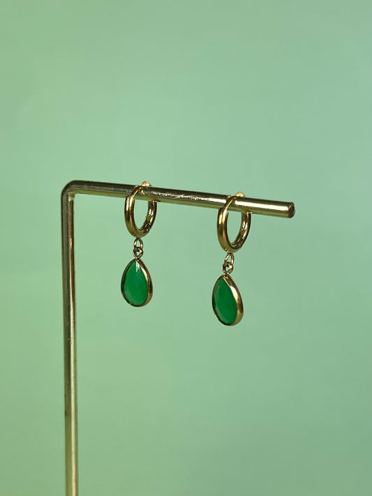 Par de pendientes “Gota Verde”