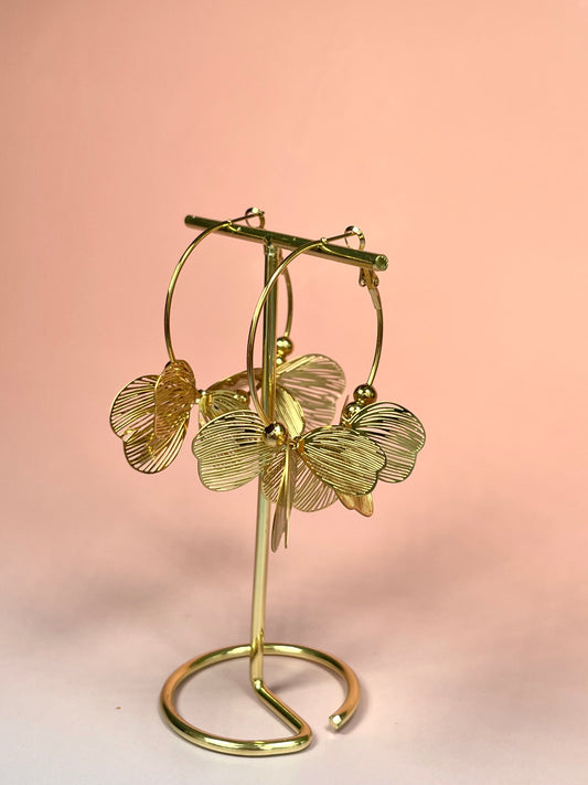 Par de aros hojas grandes