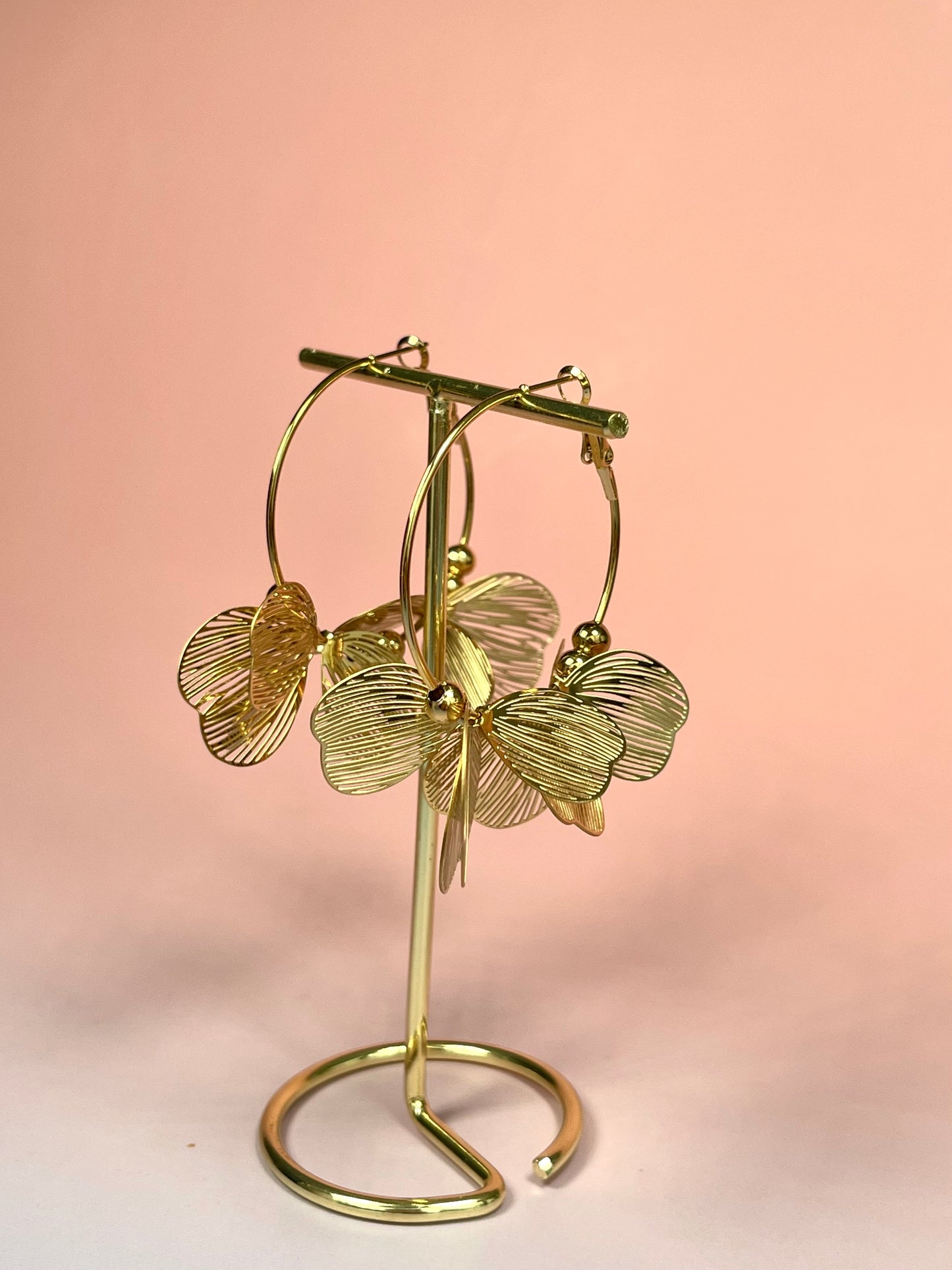 Par de aros hojas grandes