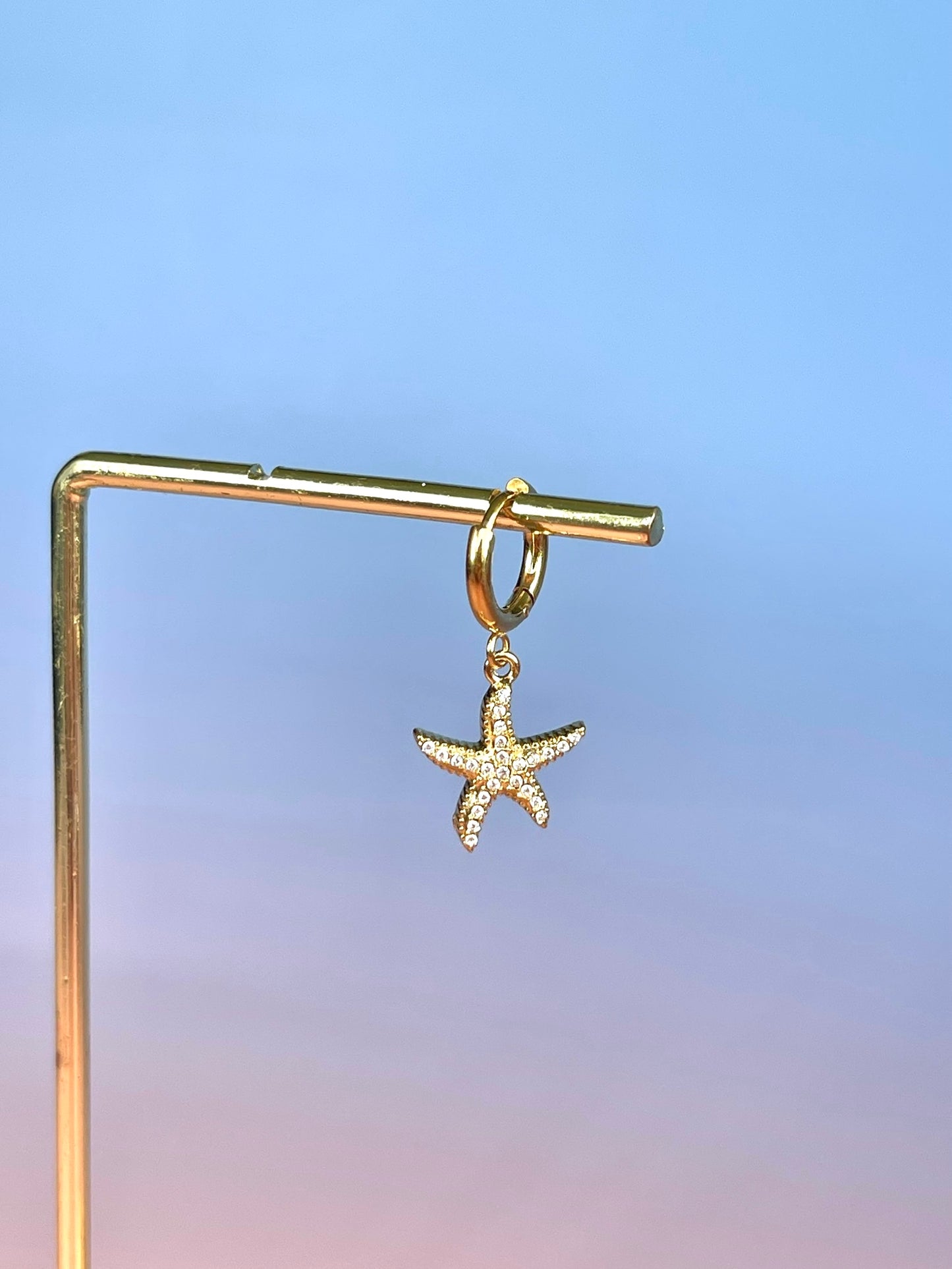 Pendiente estrella de mar brillos (unidad)
