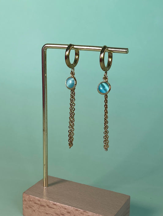 Par de pendientes cadena (dorado)