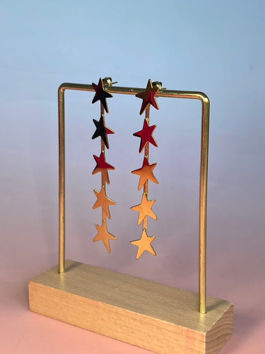 Par de pendientes cascada (dorado)
