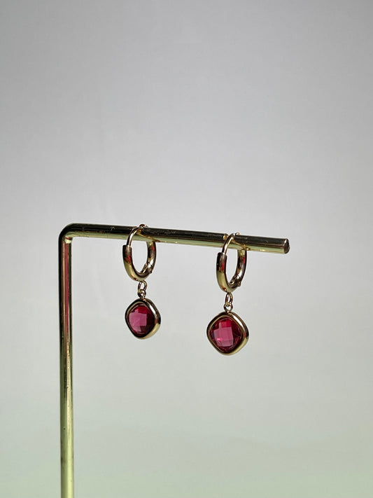 Par de aros fuccsia