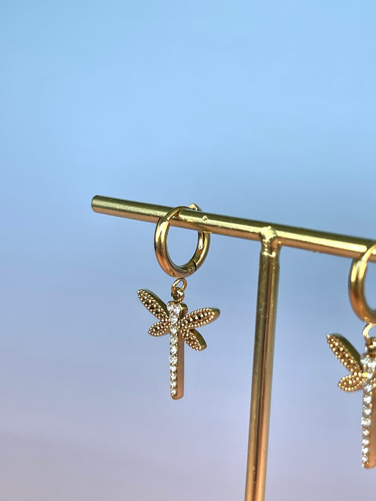 Par de aros libélulas
