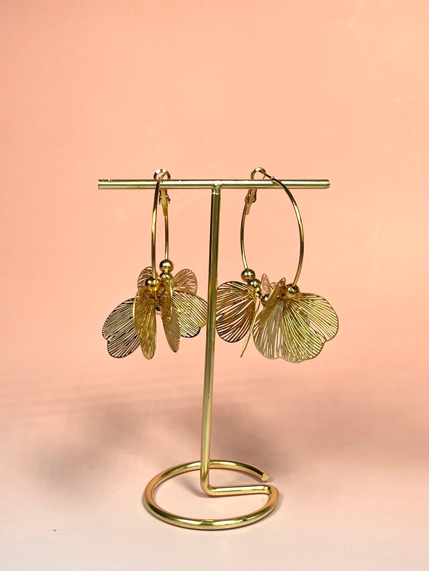 Par de aros hojas grandes