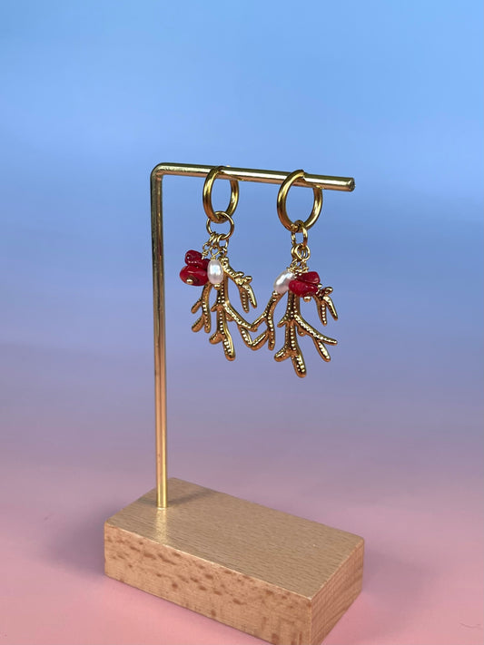 Par de aros corales