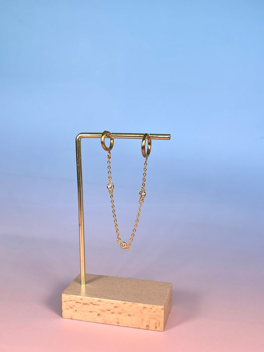Aros cadena con brillos (unidad)