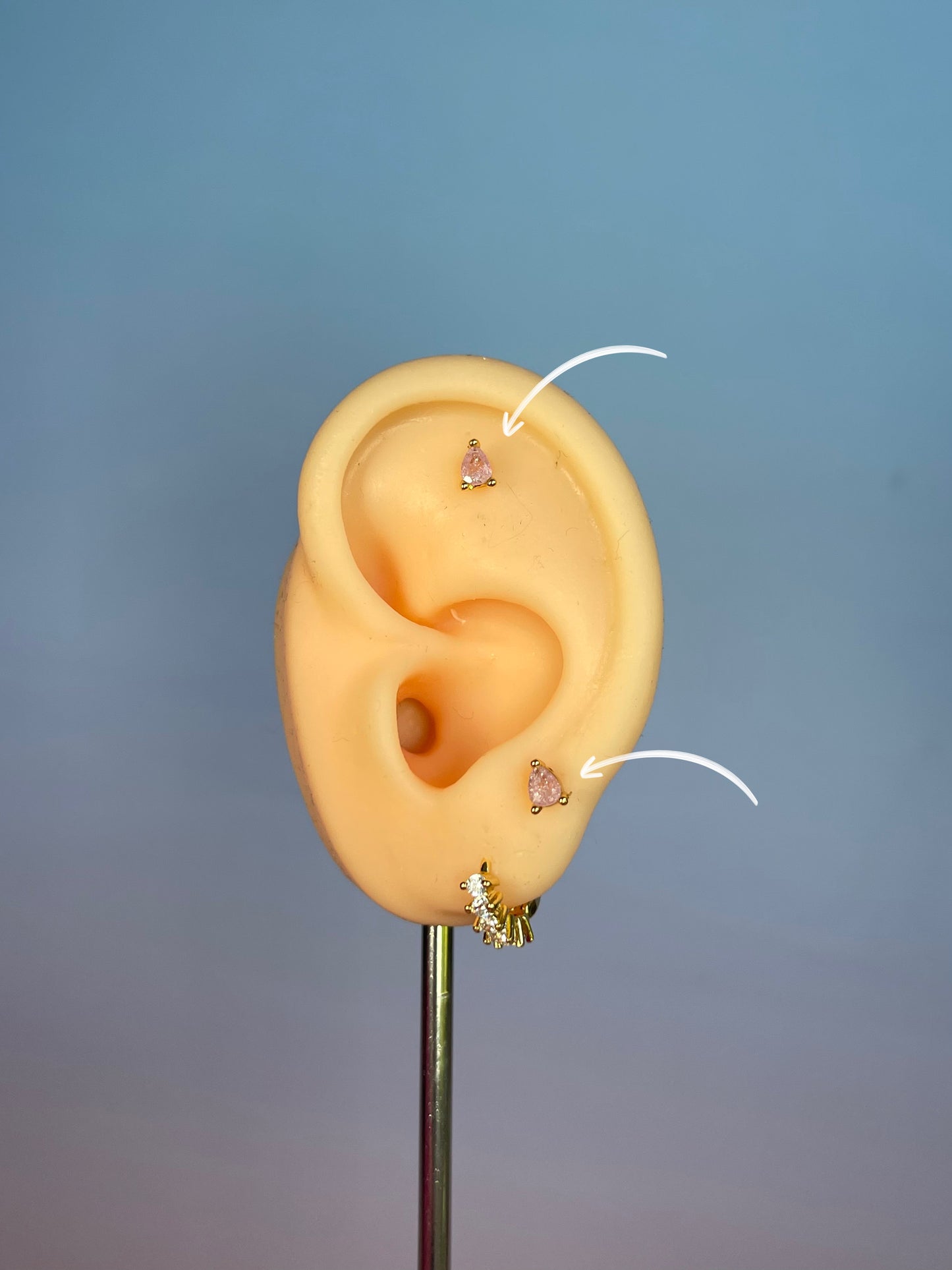 Pendiente/piercing brillo rosa dorado (unidad)